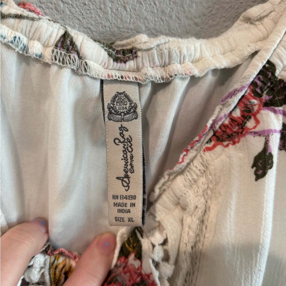 American Rag Floral High Low Dress in Cream and Pink - Picture 2 of 3